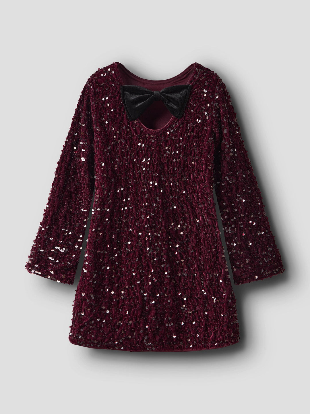 Name It Rusitta Kjole – Burgundy Black Bow for barn - Brobrobrille