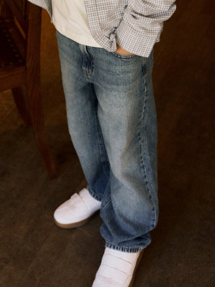 Name It Ryan Straight Jeans - Vintage Medium Blue Denim for barn - Brobrobrille
