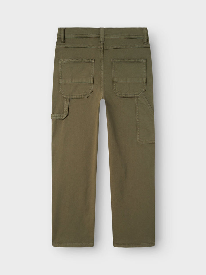 Name It Ryan straight twill bukse – Deep Lichen Green for barn - Brobrobrille