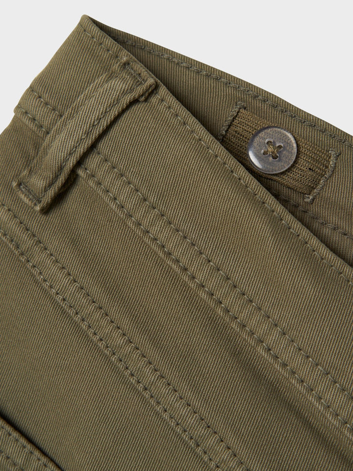 Name It Ryan straight twill bukse – Deep Lichen Green for barn - Brobrobrille