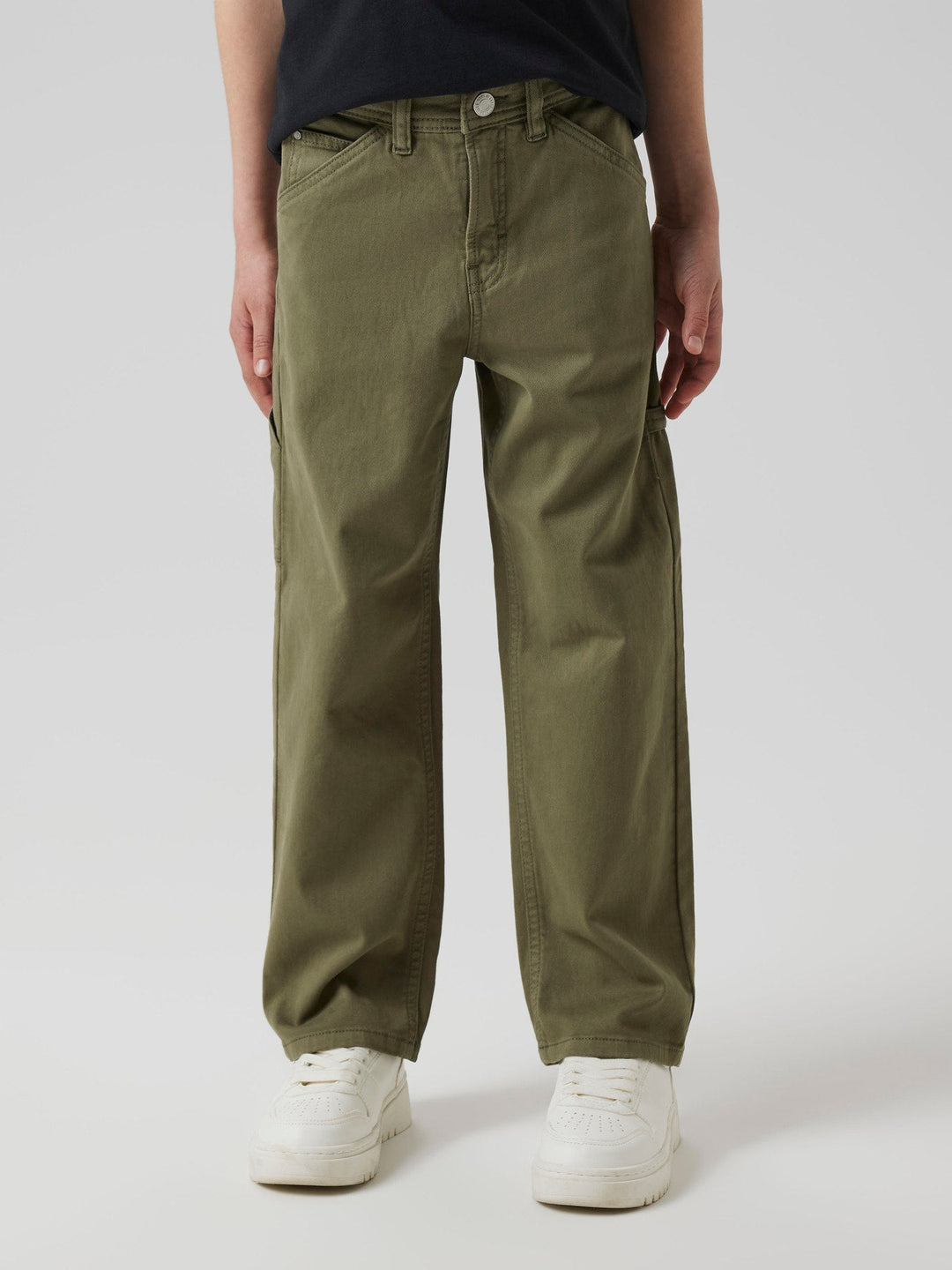 Name It Ryan straight twill bukse – Deep Lichen Green for barn - Brobrobrille