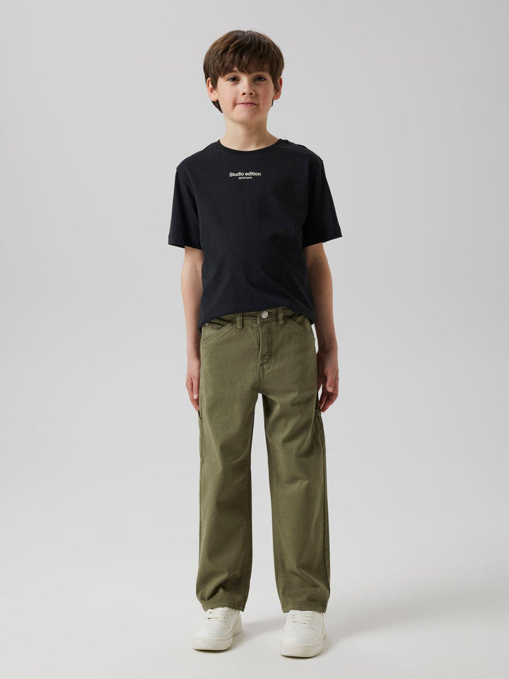 Name It Ryan straight twill bukse – Deep Lichen Green for barn - Brobrobrille