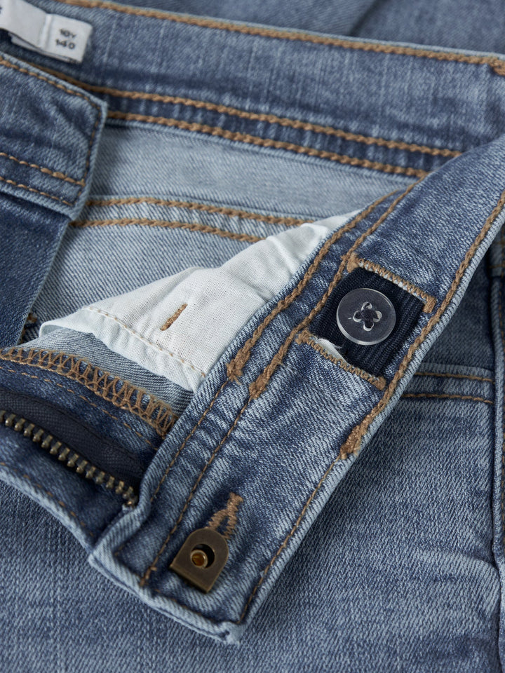 Name It Silas Slim Jeans - Medium Blue Denim for barn - Brobrobrille
