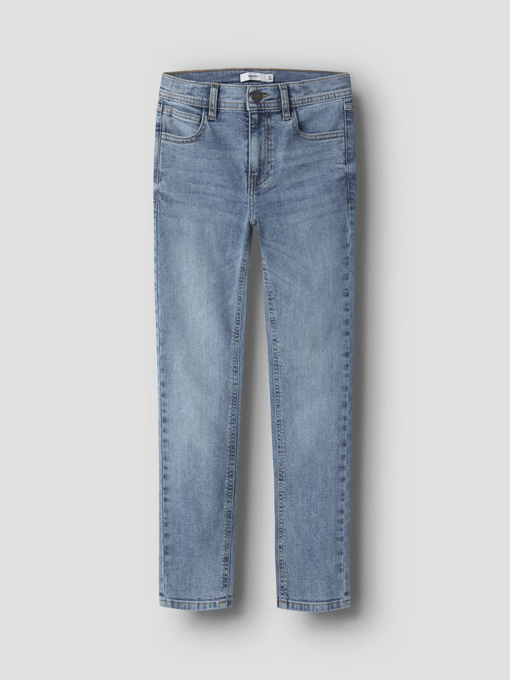 Name It Silas Slim Jeans - Medium Blue Denim for barn - Brobrobrille