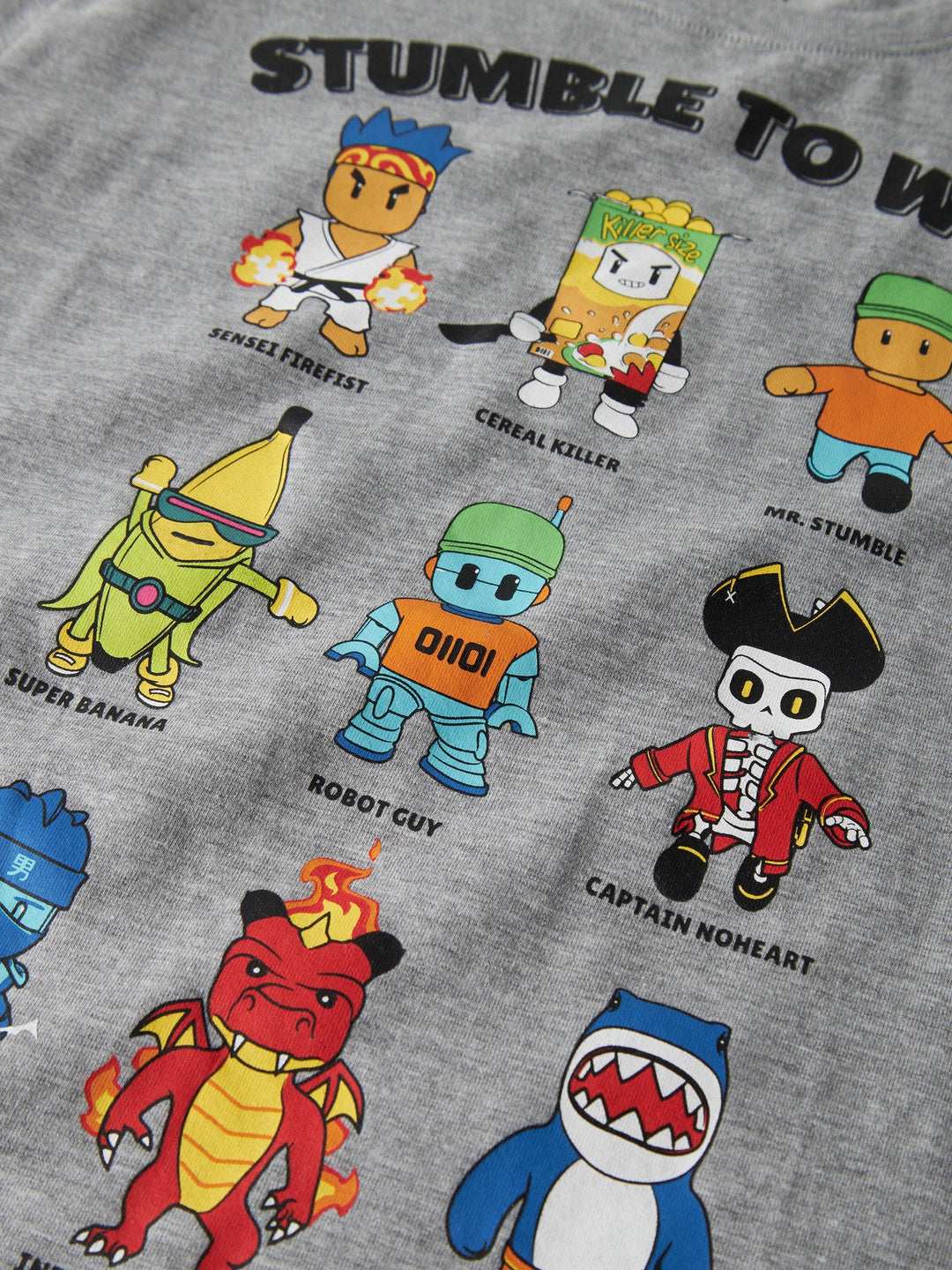 Name It Stuff Stumble Guys T - skjorte – Grey Melange for barn - Brobrobrille