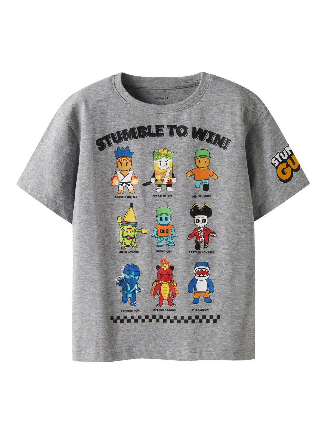 Name It Stuff Stumble Guys T - skjorte – Grey Melange for barn - Brobrobrille
