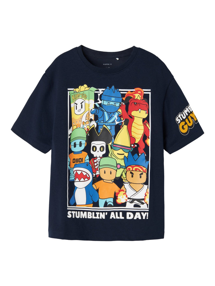 Name It Stuff Stumble Guys T - skjorte – Navy Blazer for barn - Brobrobrille