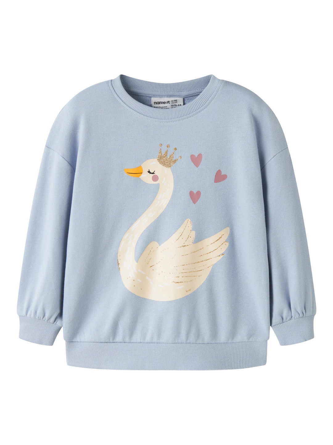Name It Valona Genser - Subdued Blue Swan Princess for barn - Brobrobrille