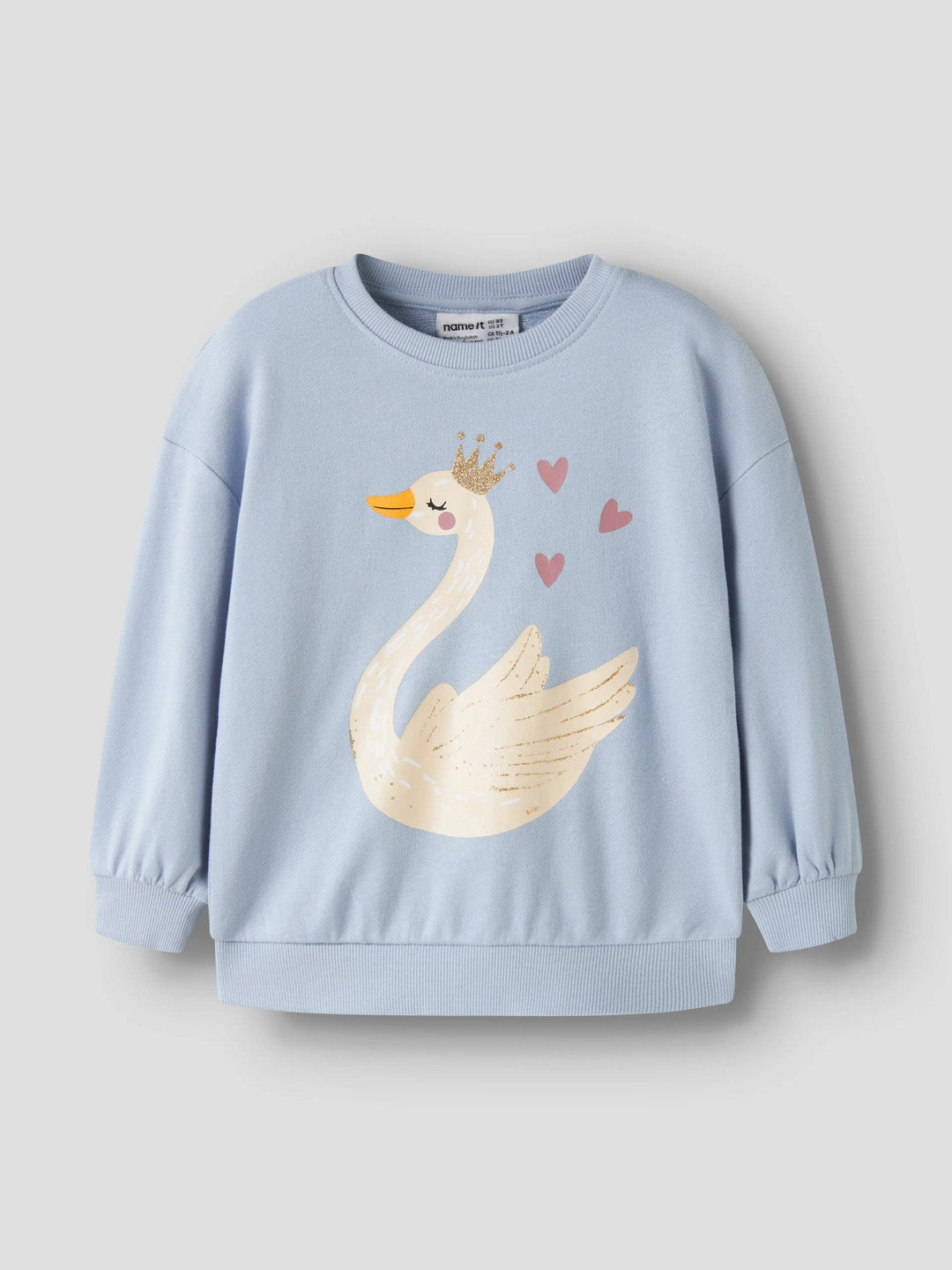 Name It Valona Genser - Subdued Blue Swan Princess for barn - Brobrobrille