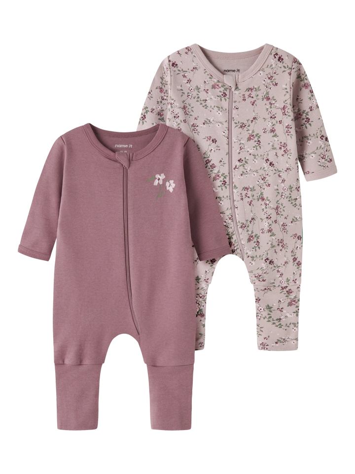 Name It Violetflower Pysjamas 2-pakning for barn - Brobrobrille