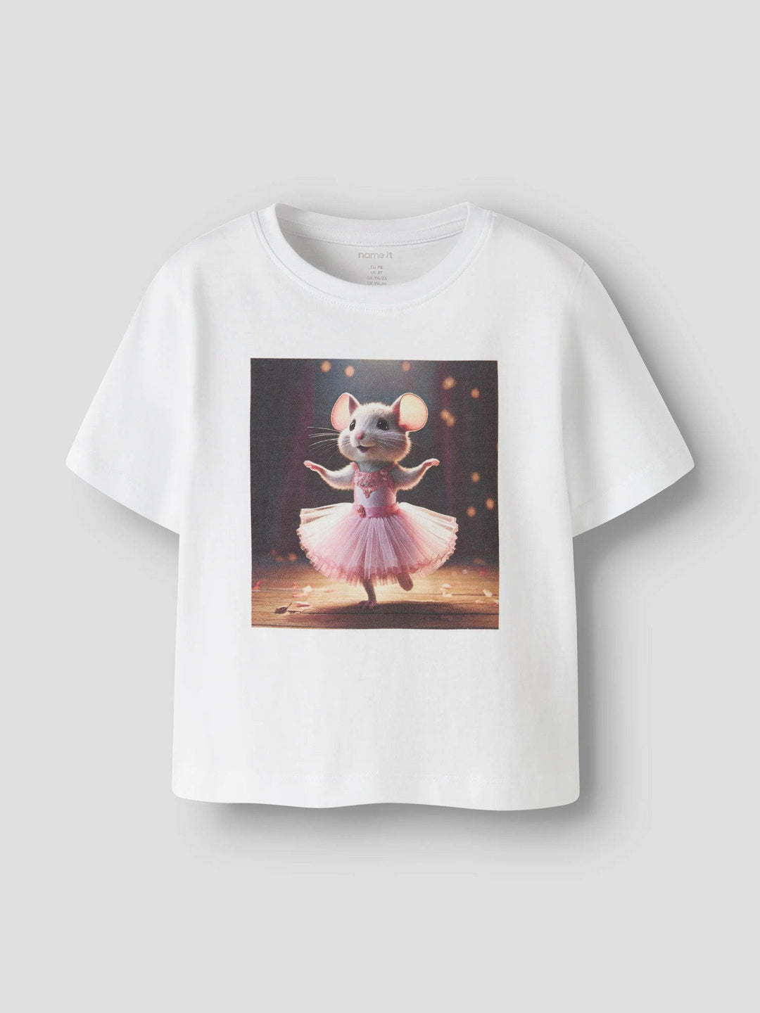 Name It Votea T - skjorte - Bright White Ballerina Mouse for barn - Brobrobrille