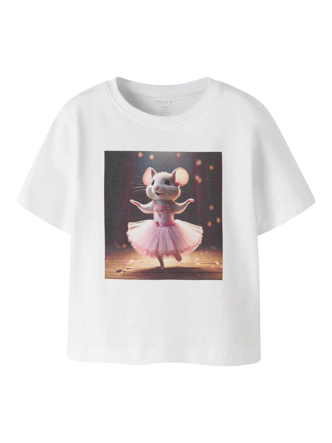 Name It Votea T - skjorte - Bright White Ballerina Mouse for barn - Brobrobrille