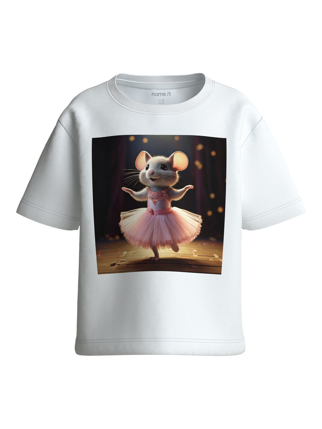 Name It Votea T - skjorte - Bright White Ballerina Mouse for barn - Brobrobrille