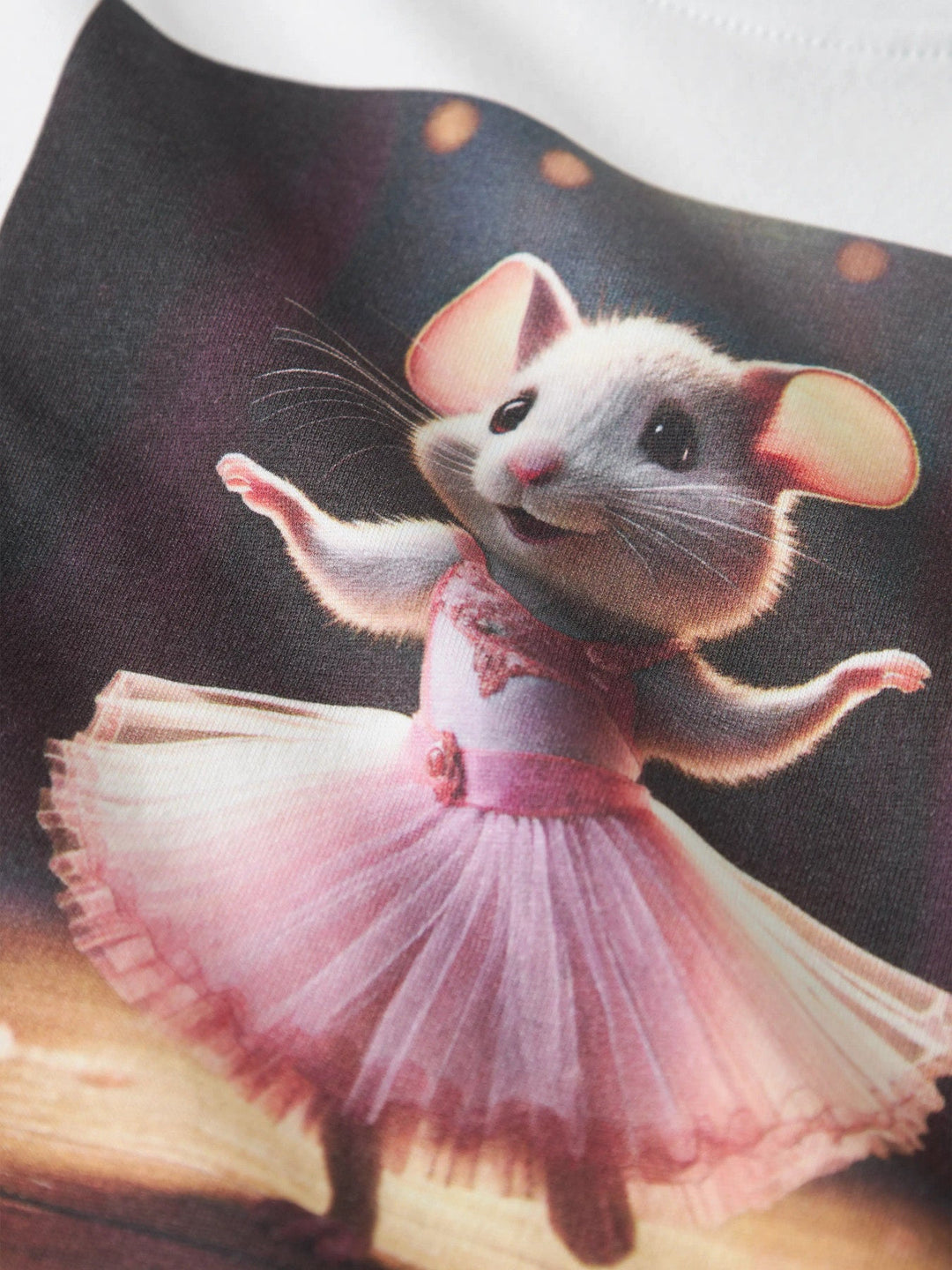 Name It Votea T - skjorte - Bright White Ballerina Mouse for barn - Brobrobrille