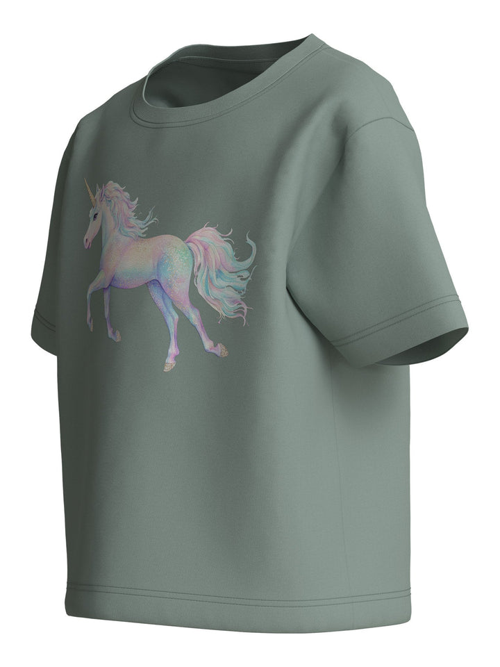 Name It Votea T - skjorte - Green Milieu Unicorn for barn - Brobrobrille