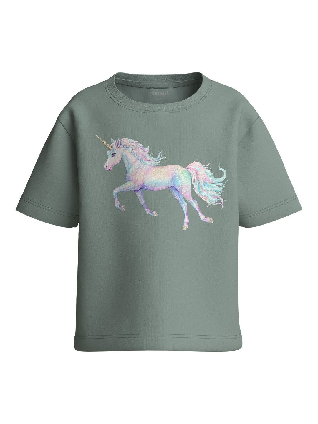Name It Votea T - skjorte - Green Milieu Unicorn for barn - Brobrobrille