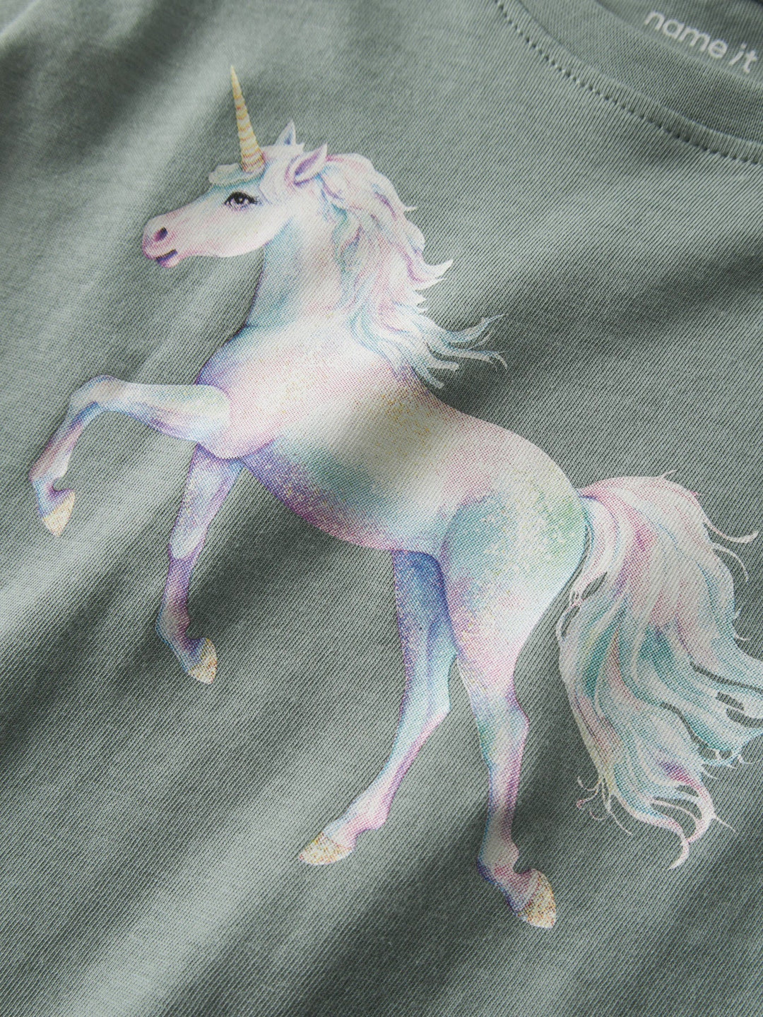Name It Votea T - skjorte - Green Milieu Unicorn for barn - Brobrobrille