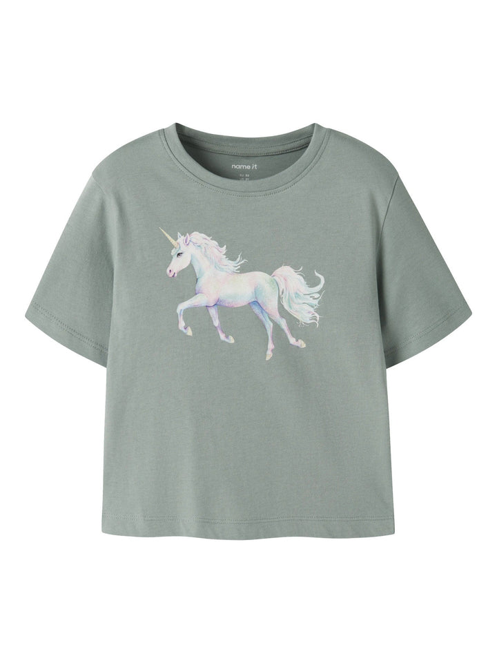 Name It Votea T - skjorte - Green Milieu Unicorn for barn - Brobrobrille
