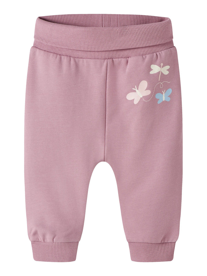 Name It Vrillie Sweatbukse - Lilas Butterflies for barn - Brobrobrille