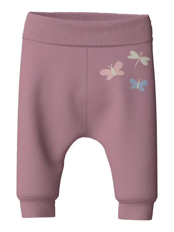 Name It Vrillie Sweatbukse - Lilas Butterflies for barn - Brobrobrille