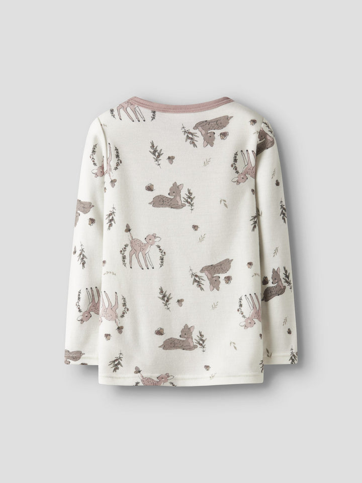 Name It Willitus Ull T - skjorte med lange ermer – Snow White Deer for barn - Brobrobrille