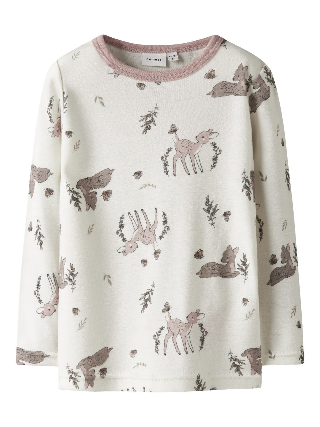 Name It Willitus Ull T - skjorte med lange ermer – Snow White Deer for barn - Brobrobrille