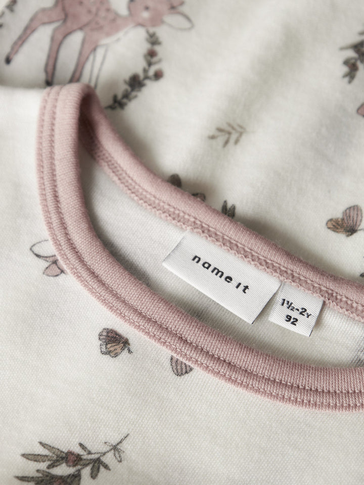Name It Willitus Ull T - skjorte med lange ermer – Snow White Deer for barn - Brobrobrille