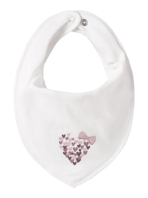 Name It Yvette smekke (scarf bib) – Cloud Dancer Hearts/Bow for barn - Brobrobrille