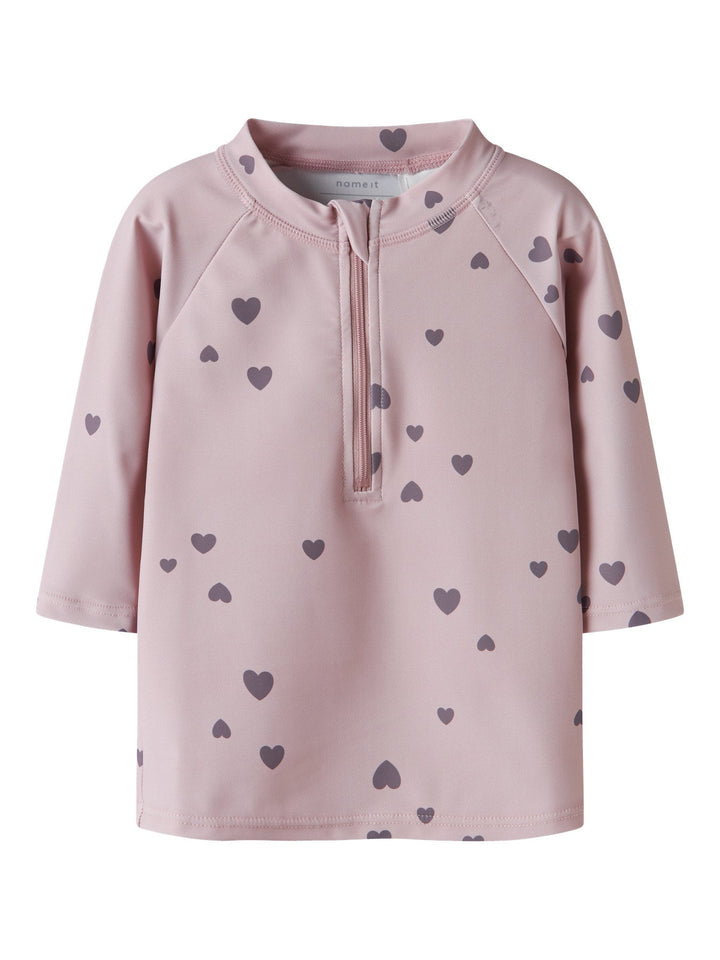 Name It Zippa UV Badetopp UPF 40+ - Burnished Lilac for barn - Brobrobrille