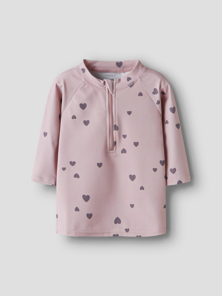 Name It Zippa UV Badetopp UPF 40+ - Burnished Lilac for barn - Brobrobrille