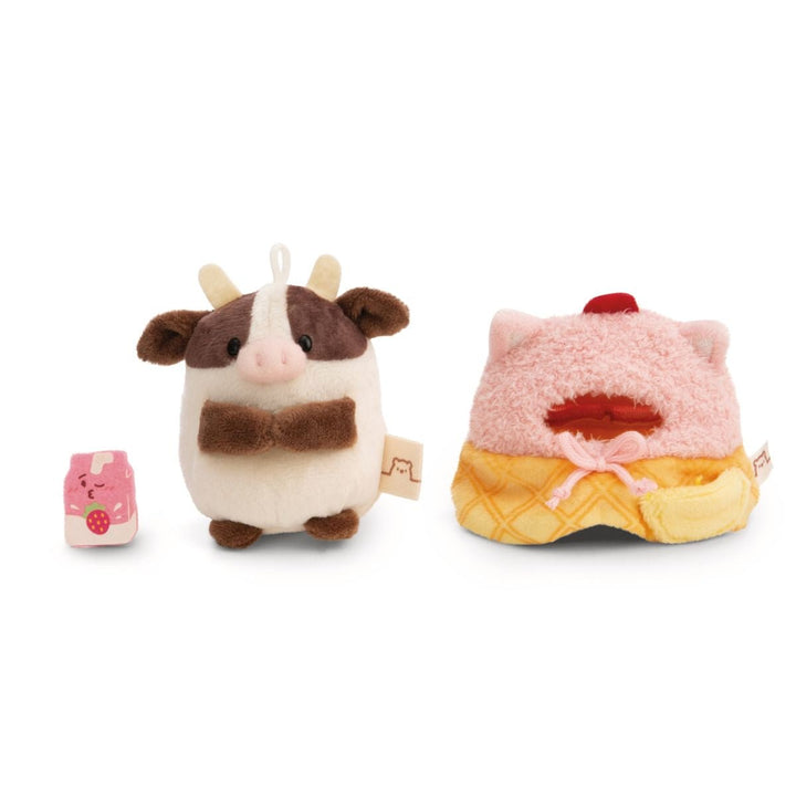 NICI MyMochi Plysj 8 cm - Ku Moona med Milkshake/Softis Klær for barn - Brobrobrille