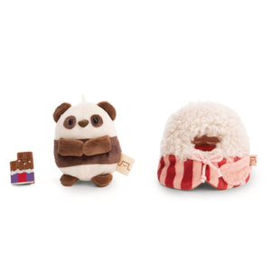 NICI MyMochi Plysj 8 cm - Panda Kono med Sjokolade/Popcorn Klær for barn - Brobrobrille