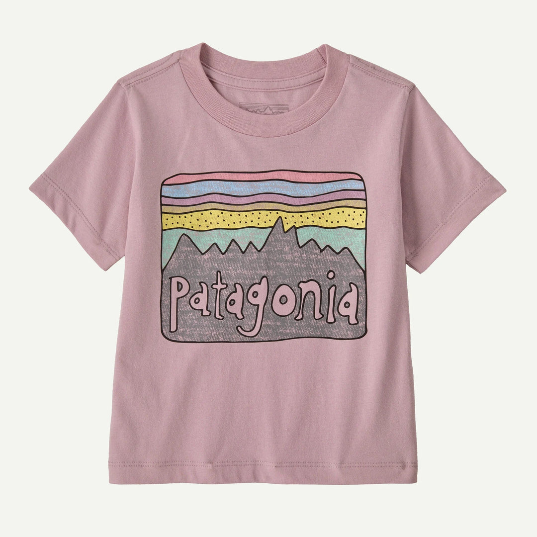 Patagonia Baby Fitz Roy Skies T - skjorte - Quiet Violet for barn - Brobrobrille