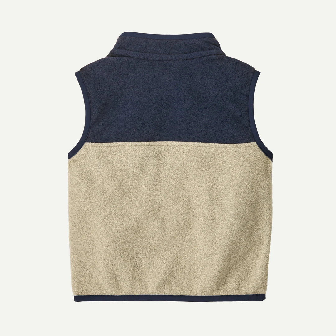 Patagonia Baby Micro D Snap-T fleecevest - Weathered Stone for barn - Brobrobrille