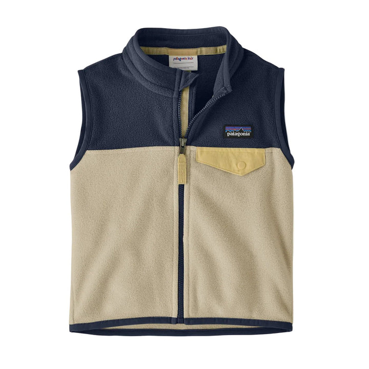 Patagonia Baby Micro D Snap-T fleecevest - Weathered Stone for barn - Brobrobrille