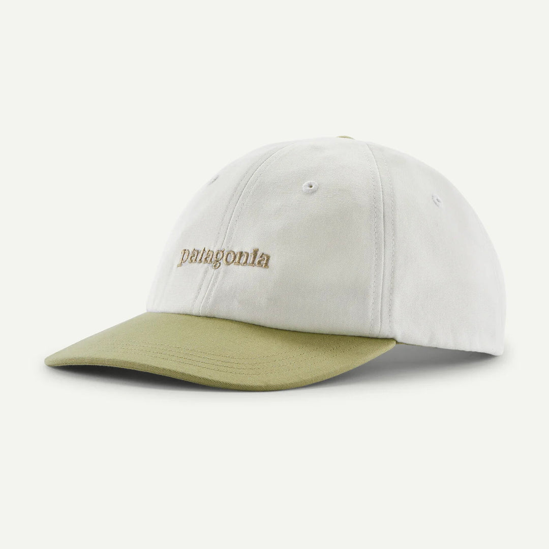 Patagonia Fitz Roy Icon Caps - Text Logo: Birch White / Gumtree Green for barn - Brobrobrille