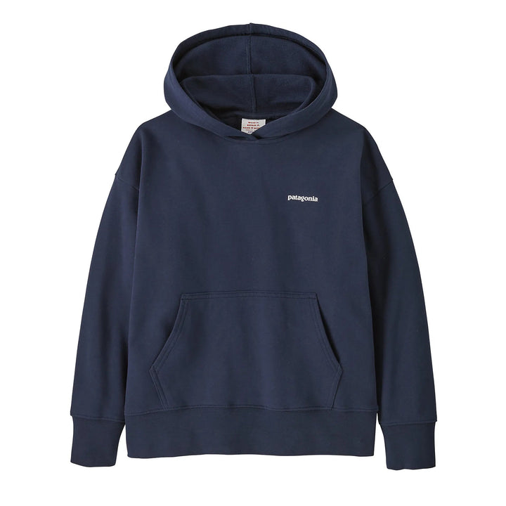 Patagonia Kids Hoody Hettegenser - P-6 Logo: New Navy for barn - Brobrobrille