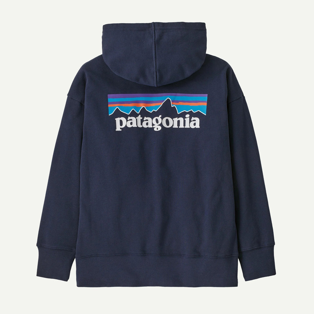 Patagonia Kids Hoody Hettegenser - P-6 Logo: New Navy for barn - Brobrobrille