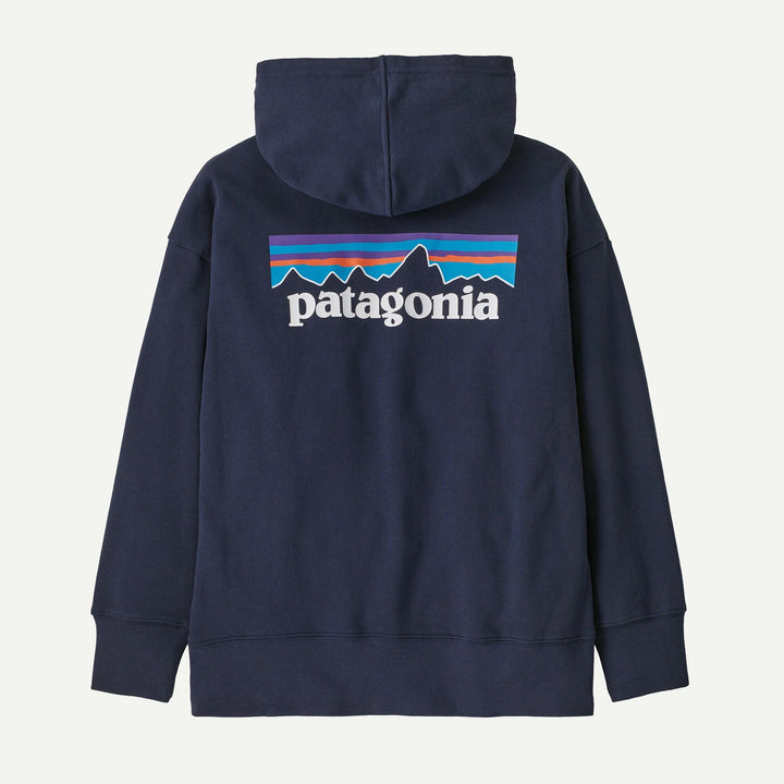 Patagonia Kids Hoody Hettegenser - P-6 Logo: New Navy for barn - Brobrobrille