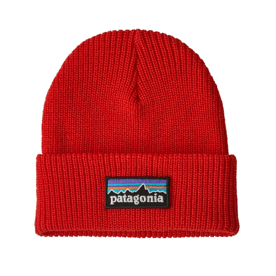 Patagonia Kids Logo Beanie lue - P-6 Logo: Sizzle Red for barn - Brobrobrille