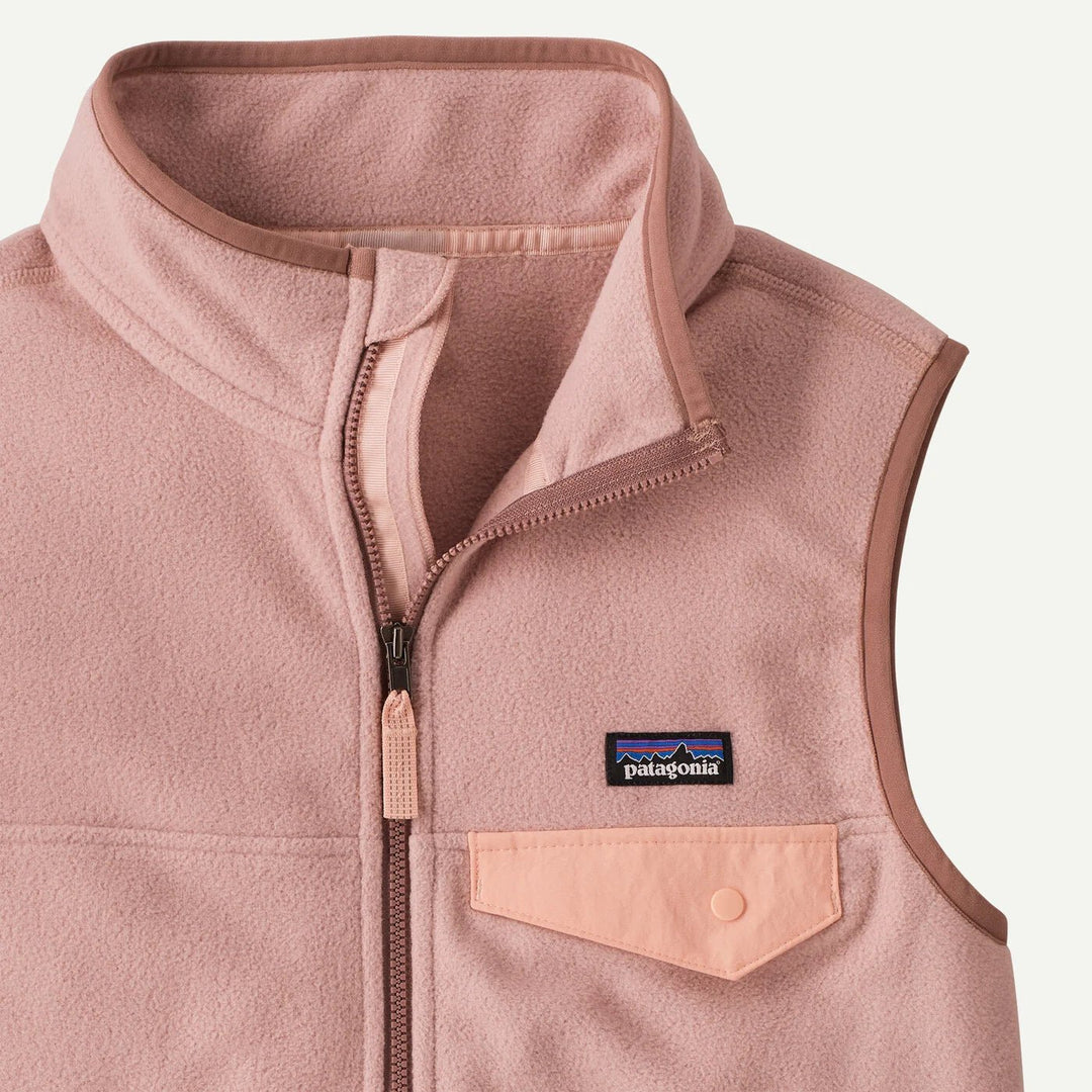 Patagonia Kids Micro D Snap-T fleecevest - Fuzzy Mauve for barn - Brobrobrille
