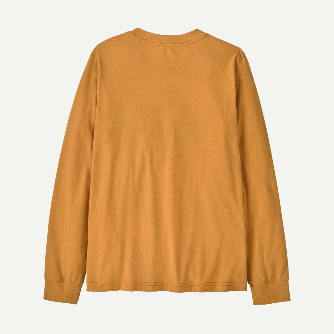 Patagonia Kids P-6 Logo langermet T-skjorte - Dried Mango for barn - Brobrobrille