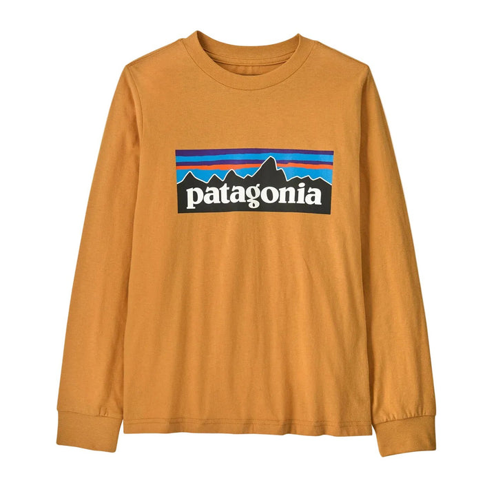 Patagonia Kids P-6 Logo langermet T-skjorte - Dried Mango for barn - Brobrobrille