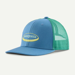 Patagonia Kids Trucker Hat - '95 Oval Logo: Shore Blue for barn - Brobrobrille
