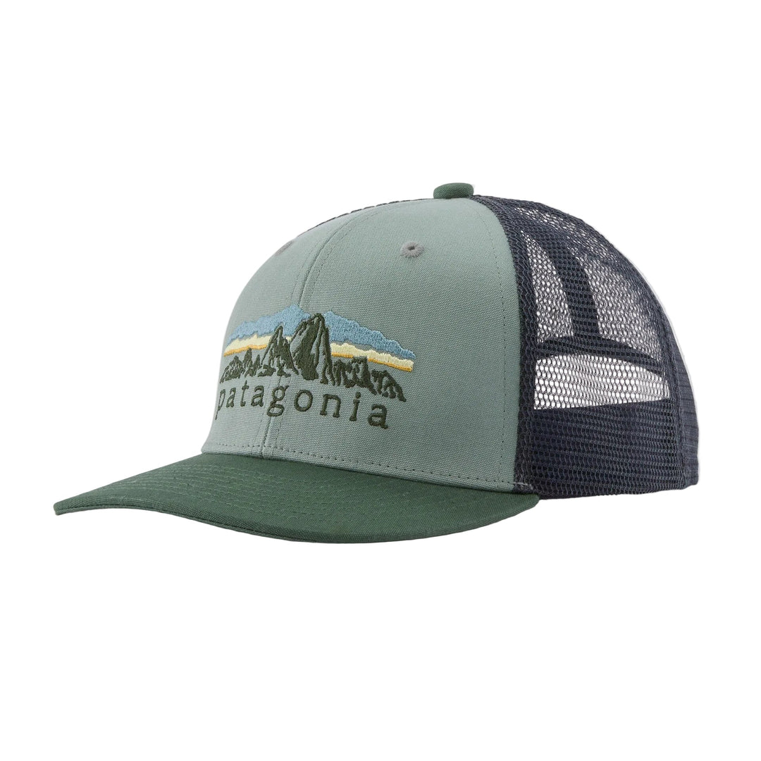 Patagonia Kids Trucker Hat - Fitz Roy : Cover Green for barn - Brobrobrille