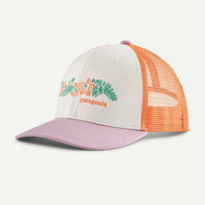 Patagonia Kids Trucker Hat - Friend Lei: White for barn - Brobrobrille