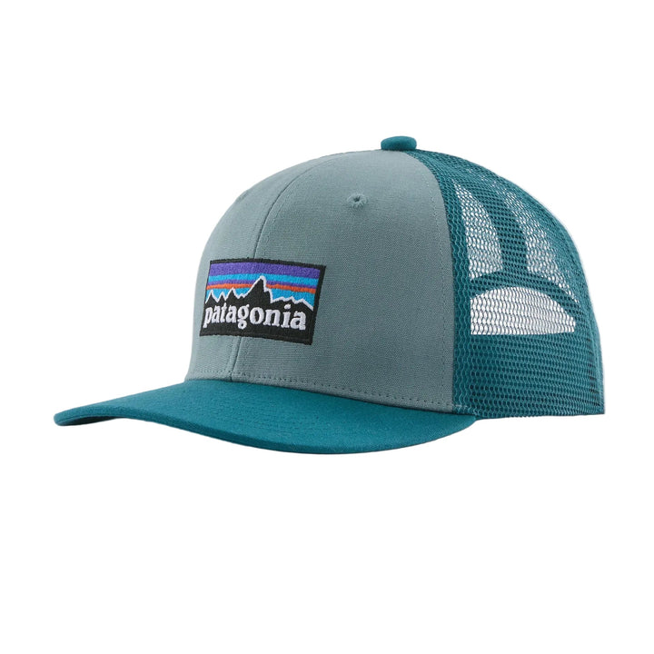 Patagonia Kids Trucker Hat - P-6 Logo: Blue Sage for barn - Brobrobrille