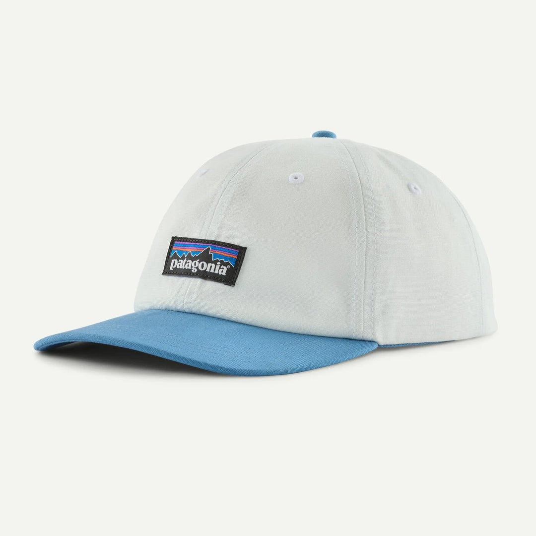 Patagonia P - 6 Label Caps - Birch White / Shore Blue for barn - Brobrobrille