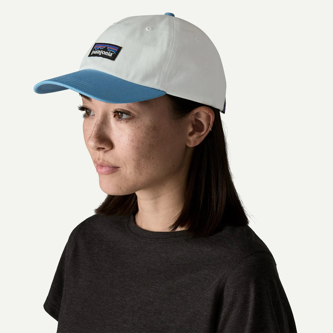 Patagonia P - 6 Label Caps - Birch White / Shore Blue for barn - Brobrobrille