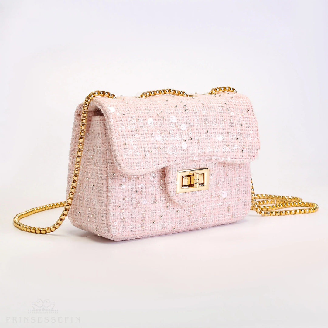 Prinsessefin Alexandra Pearl Tweed Håndveske – Pearl Tweed Pink (Medium) for barn - Brobrobrille